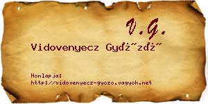 Vidovenyecz Győző névjegykártya